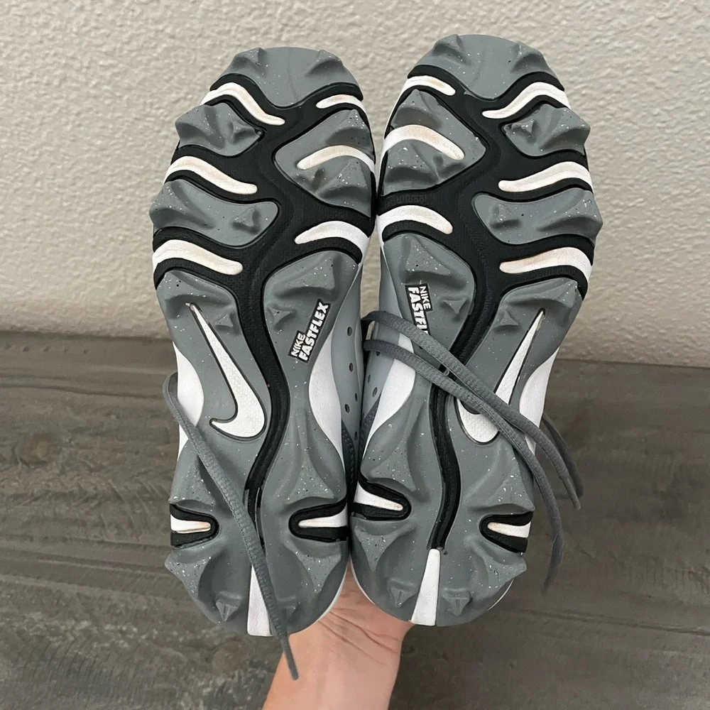 Kids Gray Nike Athletic baseball cleats Shoes
